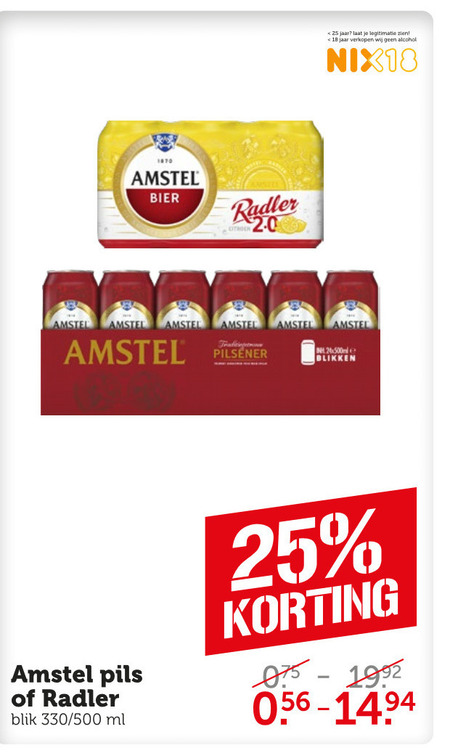 Amstel   blikje bier, radler bier folder aanbieding bij  Coop - details