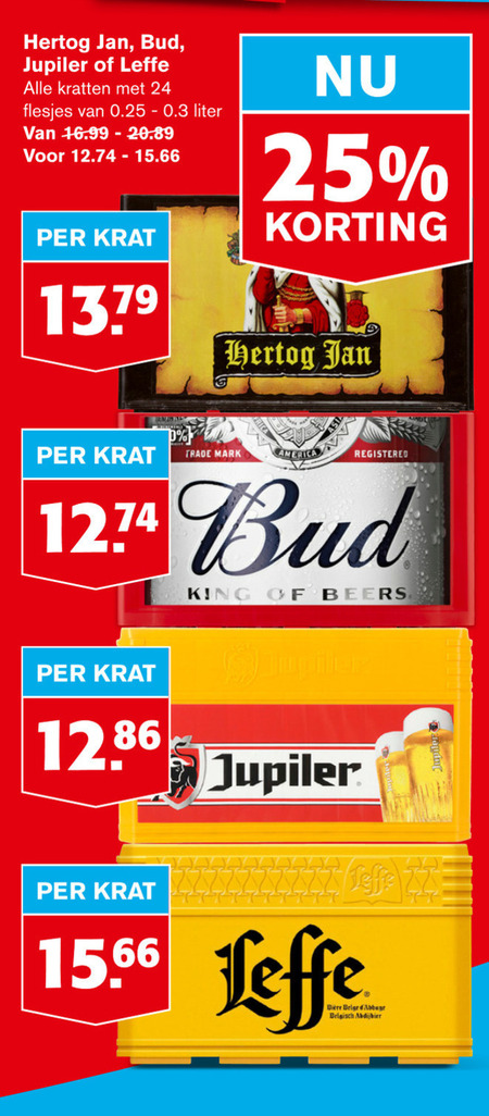 Leffe   krat bier folder aanbieding bij  Hoogvliet - details