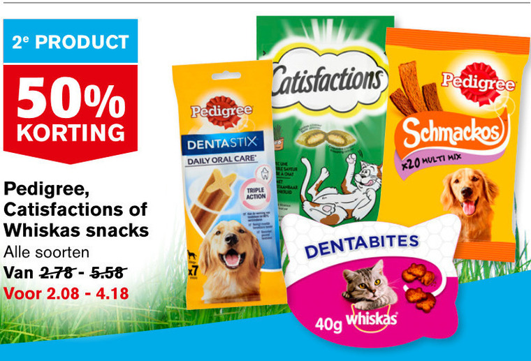 Pedigree Dentastix   hondensnacks, kattensnacks folder aanbieding bij  Hoogvliet - details