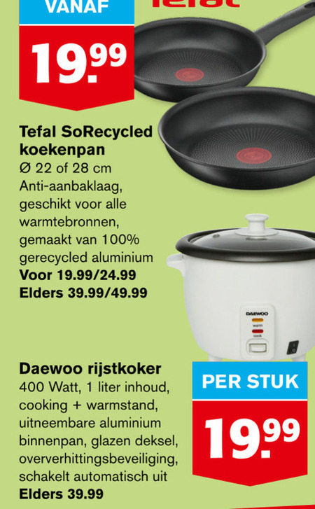 Daewoo   rijstkoker, koekenpan folder aanbieding bij  Hoogvliet - details