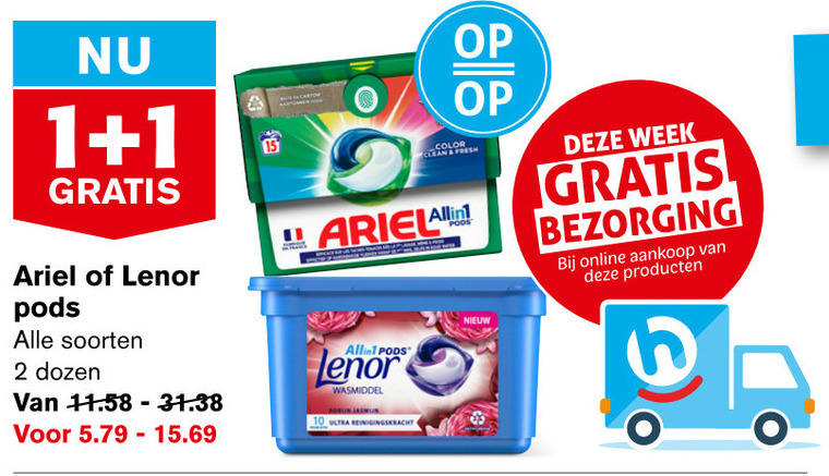 Lenor   wasmiddel folder aanbieding bij  Hoogvliet - details