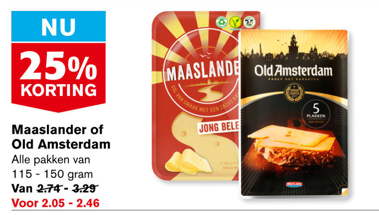 Old Amsterdam   kaasplakken folder aanbieding bij  Hoogvliet - details