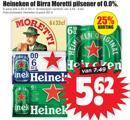 Birra Moretti   blikje bier folder aanbieding bij  Dirk - details