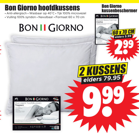 hoofdkussen folder aanbieding bij -