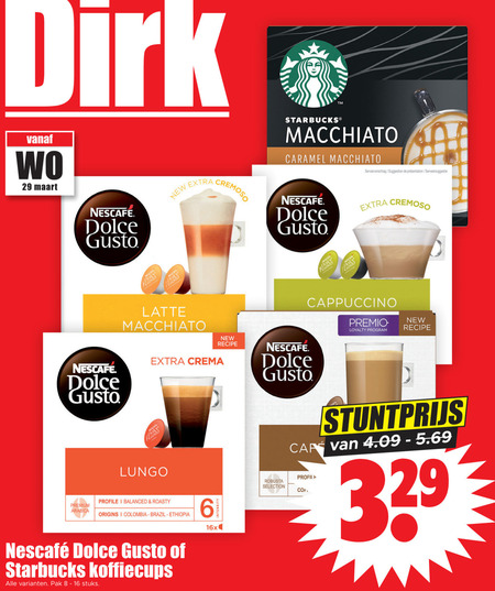 Starbucks   dolce gusto capsules folder aanbieding bij  Dirk - details