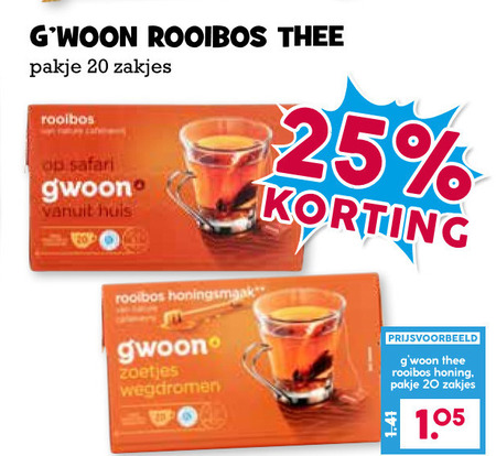 Gwoon   thee folder aanbieding bij  Boons Markt - details