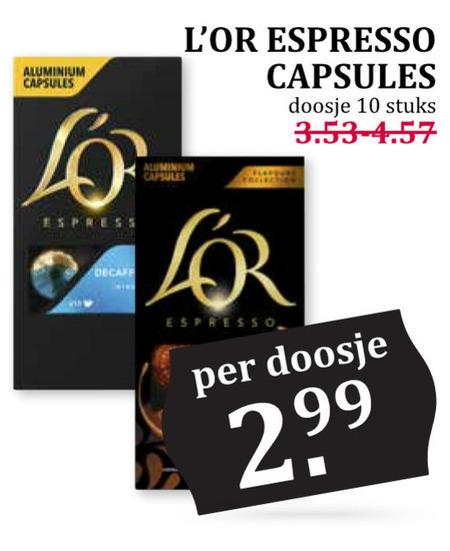 Douwe Egberts L Or   koffiecups folder aanbieding bij  MCD Supermarkt Basis - details