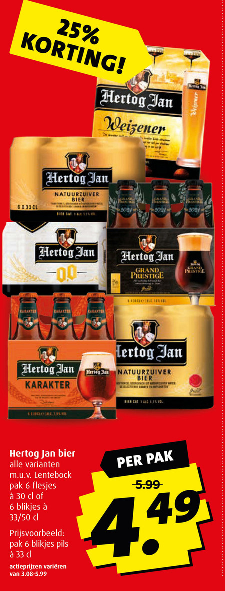 Hertog Jan   speciaalbier, blikje bier folder aanbieding bij  Boni - details