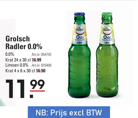 Grolsch   radler bier folder aanbieding bij  Sligro - details