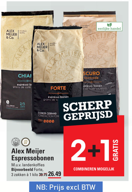 Alex Meijer   koffiebonen folder aanbieding bij  Sligro - details