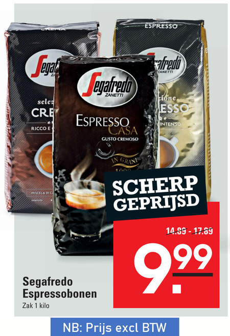 Segafredo   koffiebonen folder aanbieding bij  Sligro - details