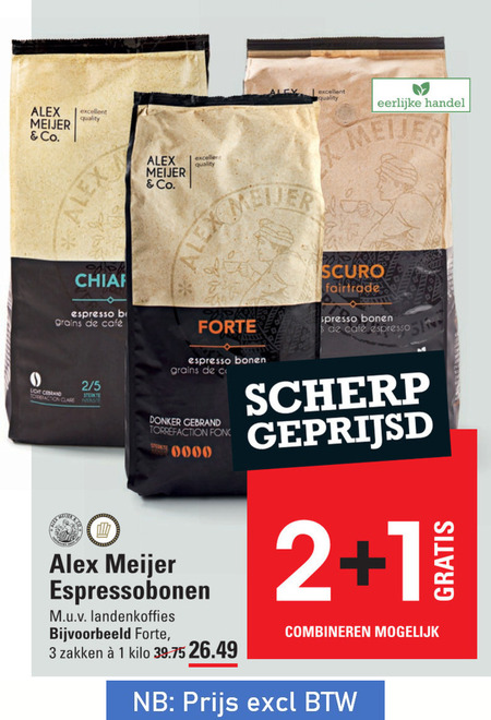 Alex Meijer   koffiebonen folder aanbieding bij  Sligro - details