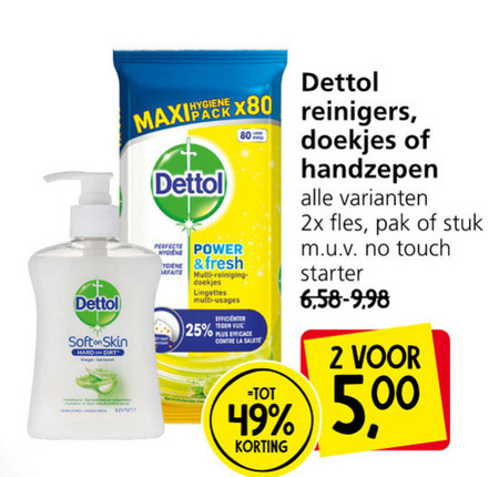 Dettol   vochtige schoonmaakdoekjes, allesreiniger folder aanbieding bij  Jan Linders - details