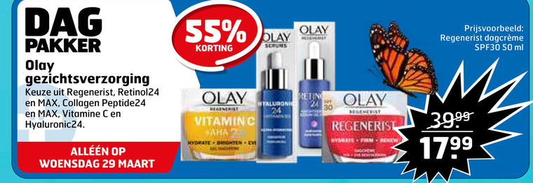 Olaz   gezichtsverzorging, dagcreme folder aanbieding bij  Trekpleister - details