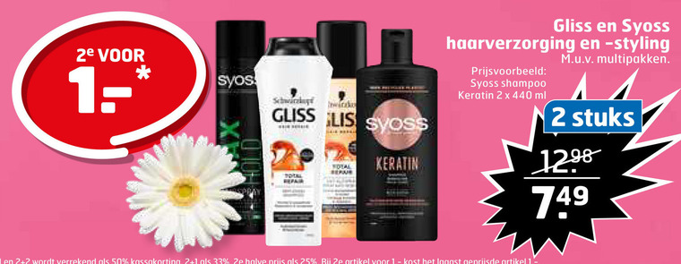 Syoss   hairspray, conditioner folder aanbieding bij  Trekpleister - details