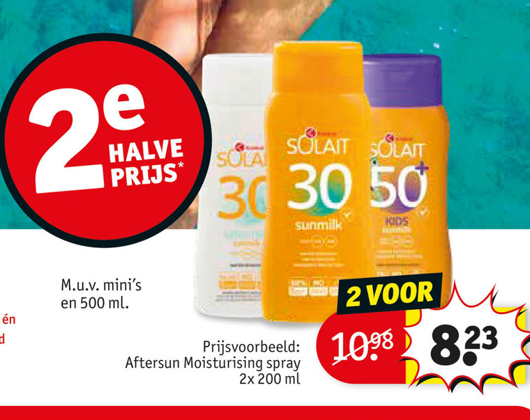 Kruidvat Huismerk aftersun, zonnebrandolie folder aanbieding bij