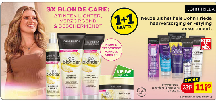 John Frieda   shampoo, conditioner folder aanbieding bij  Kruidvat - details