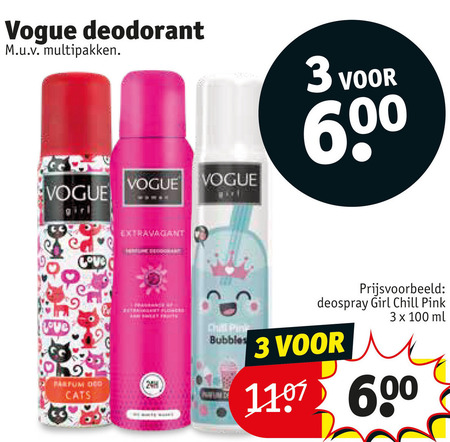 Vogue   deodorant folder aanbieding bij  Kruidvat - details