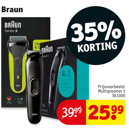 Braun   elektrisch scheerapparaat, bodygroomer folder aanbieding bij  Kruidvat - details