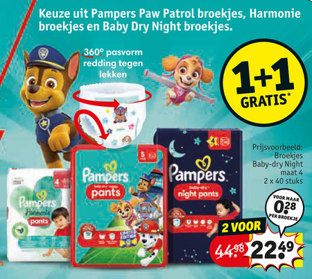 Pampers   luiers, luierbroekjes folder aanbieding bij  Kruidvat - details