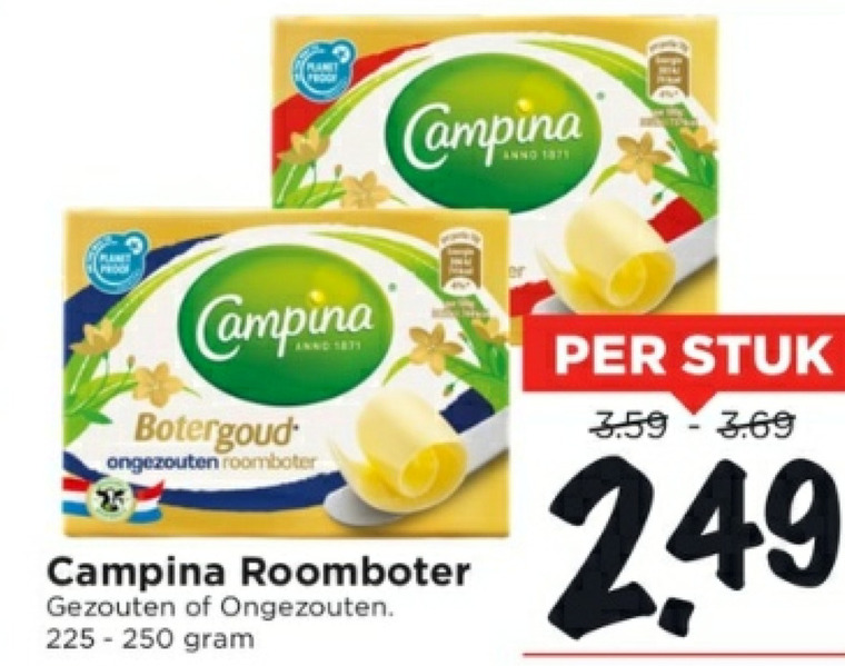 Campina   roomboter folder aanbieding bij  Vomar - details