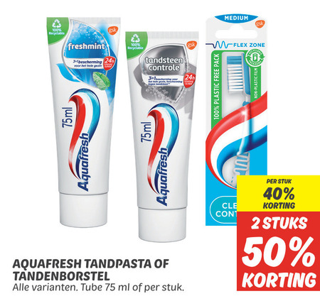 Aquafresh   tandenborstel, tandpasta folder aanbieding bij  Dekamarkt - details