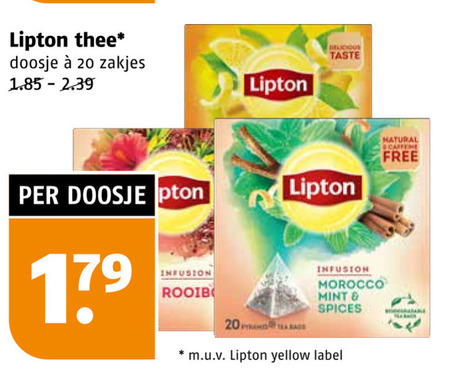 Lipton   thee folder aanbieding bij  Poiesz - details