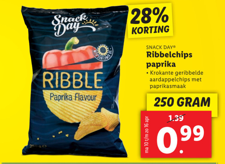 SnackDay chips folder aanbieding bij Lidl details