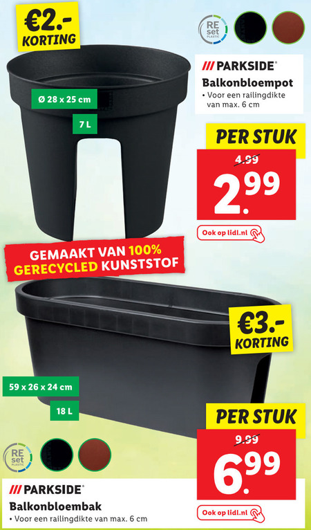 opladen proza twee weken bloempot, bloembak folder aanbieding bij Lidl - details