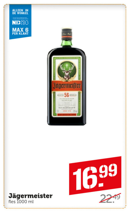 Jagermeister   kruidenbitter folder aanbieding bij  Coop - details