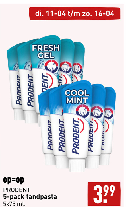 Prodent   tandpasta folder aanbieding bij  Aldi - details