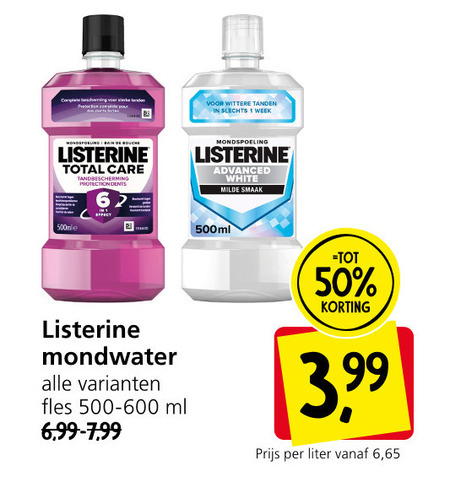 Listerine mondwater folder aanbieding bij Linders - details