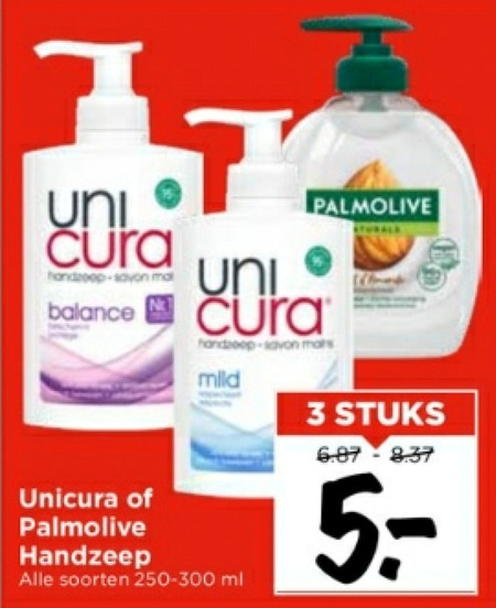 Unicura   handzeep folder aanbieding bij  Vomar - details