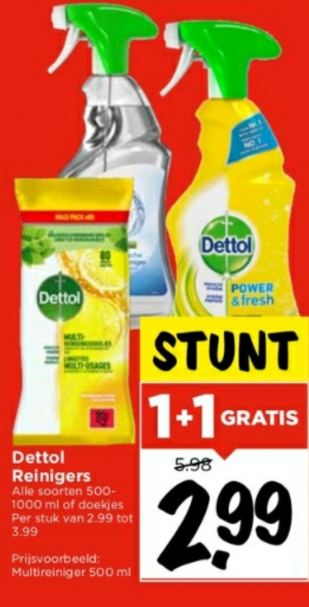 Dettol   allesreiniger, vochtige schoonmaakdoekjes folder aanbieding bij  Vomar - details