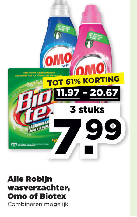 Biotex   handwasmiddel, wasverzachter folder aanbieding bij  Plus - details