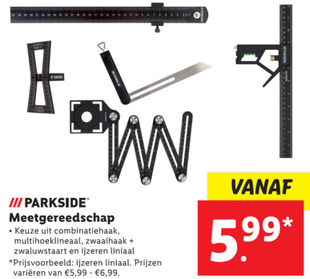 Parkside   winkelhaak, snijliniaal folder aanbieding bij  Lidl - details