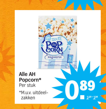 Albert Heijn Huismerk popcorn folder aanbieding bij Albert Heijn - details