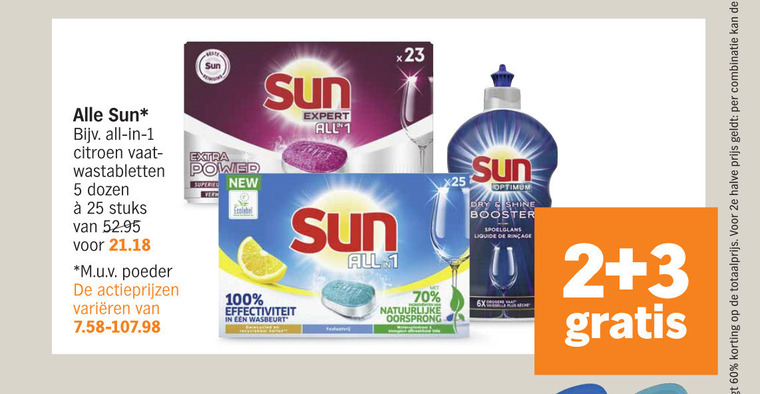 Sun   vaatwasmiddel folder aanbieding bij  Albert Heijn - details