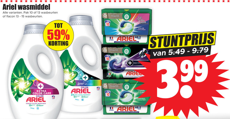 Ariel   wasmiddel folder aanbieding bij  Dirk - details