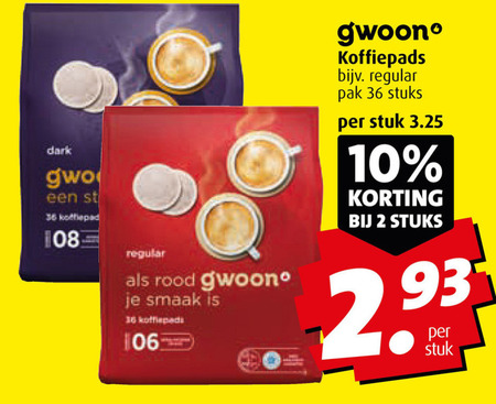 Gwoon   koffiepad folder aanbieding bij  Boni - details