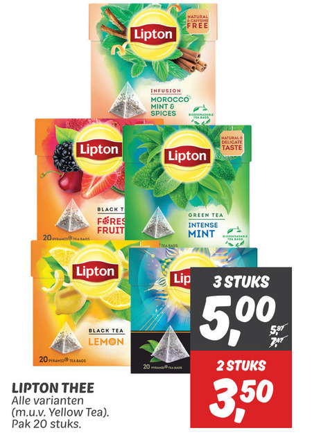 Lipton   thee folder aanbieding bij  Dekamarkt - details