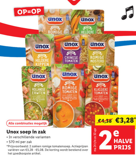 Unox   soep folder aanbieding bij  Lidl - details