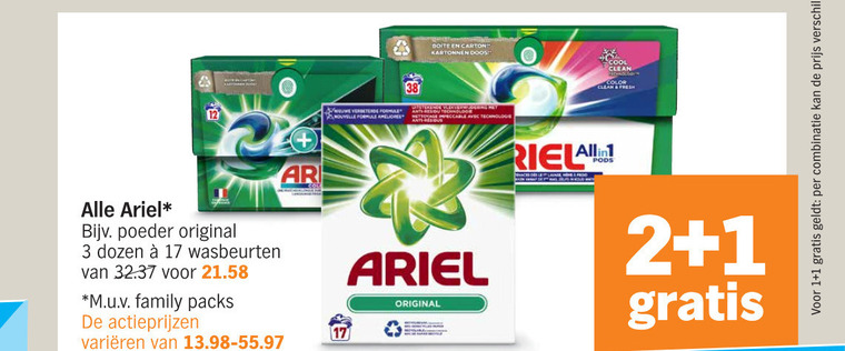 Ariel   wasmiddel folder aanbieding bij  Albert Heijn - details