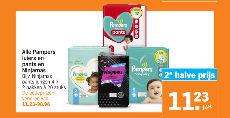 Decoderen consultant adverteren Pampers luiers, luierbroekjes folder aanbieding bij Albert Heijn - details