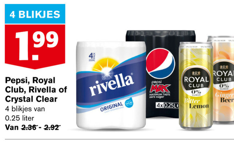 Crystal Clear   frisdrank, cola folder aanbieding bij  Hoogvliet - details