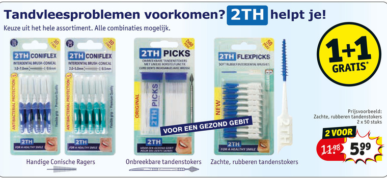 Vlucht De slaapkamer schoonmaken helder 2TH interdentale ragers, tandenstokers folder aanbieding bij Kruidvat -  details