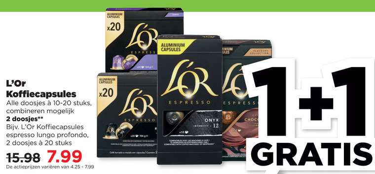 Douwe Egberts L Or   koffiecups folder aanbieding bij  Plus - details