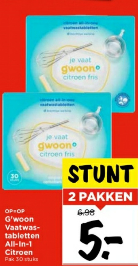 Gwoon   vaatwasmiddel folder aanbieding bij  Vomar - details