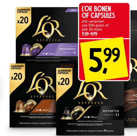 Douwe Egberts L Or   koffiebonen, koffiecups folder aanbieding bij  Jan Linders - details