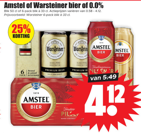 Amstel Blikje Bier Folder Aanbieding Bij Dirk - Details